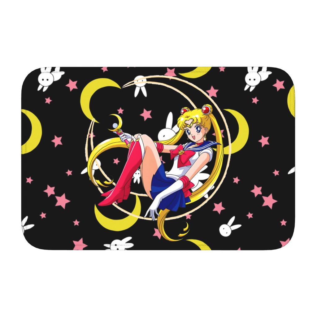 Sailors Moons Cute Cartoon Doormat Anti-Slip Entrance Welcome Kitchen Bathroom Floor Door Mat Toilet Living Room Carpet Rug