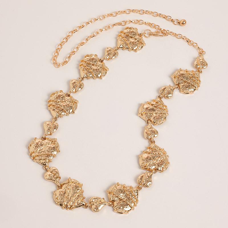 Geometric Metal Waist Chain For Women With Hook Closure Fashion Hip Belt Accessory