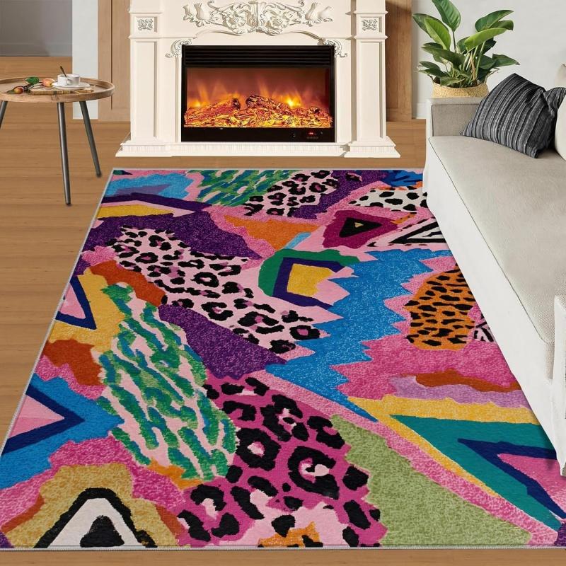 Bohemian Sugar Skull Area Rug Vintage Gothic Home Decor Carpet Non-Slip Indoor Floor Mat for Living Room Bedroom