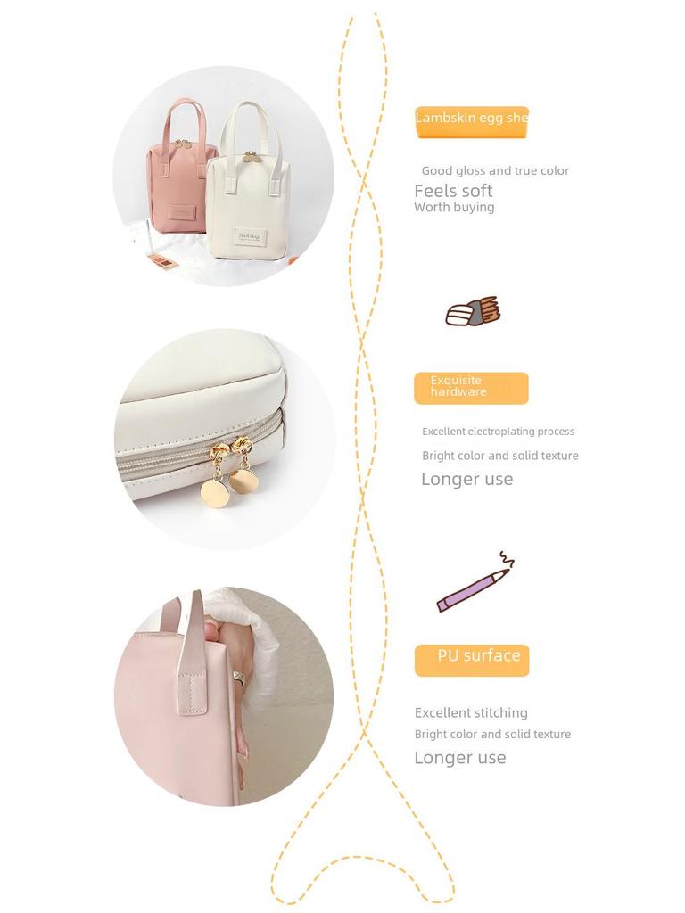 2023 Waterproof Leather Cosmetic Bag for Skin Care with Large Capacity