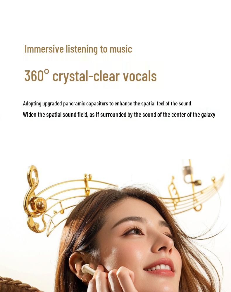 2025 Semi-In-Ear Bluetooth Headphones: High-Quality Sound, Long Battery Life, Perfect for Running, Men & Women.