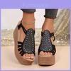 Roman Sandals Women Summer Thick Sole Platform With Elastic Band For Casual Wear