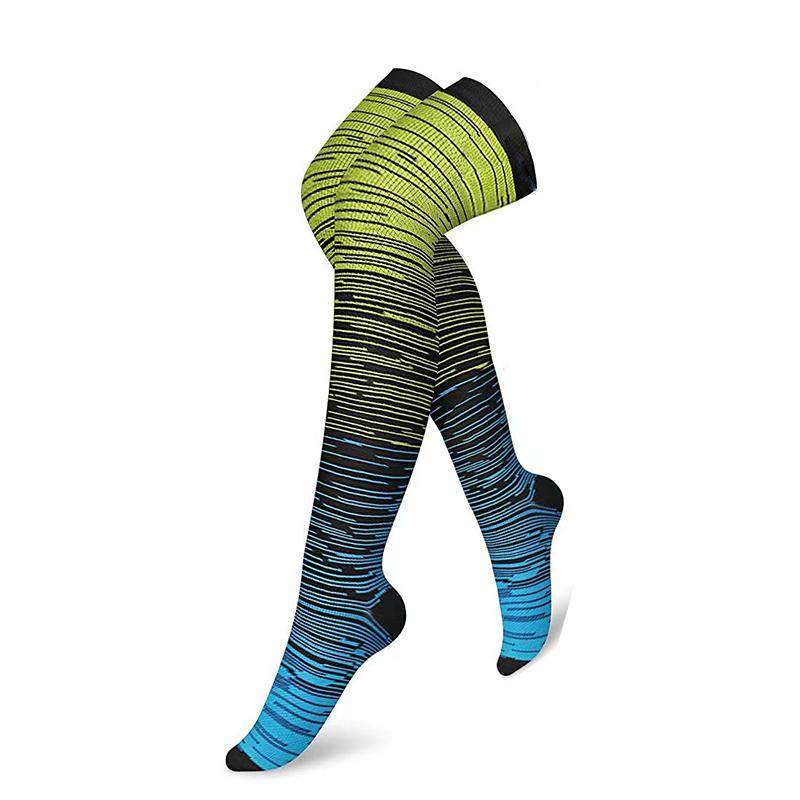 

Бренд Выше колена Компрессионные чулки Мужские Женские Бедра Носки Компресс Эластичные Спортивные Длинные Носки Бег Градиентное давление L-XL