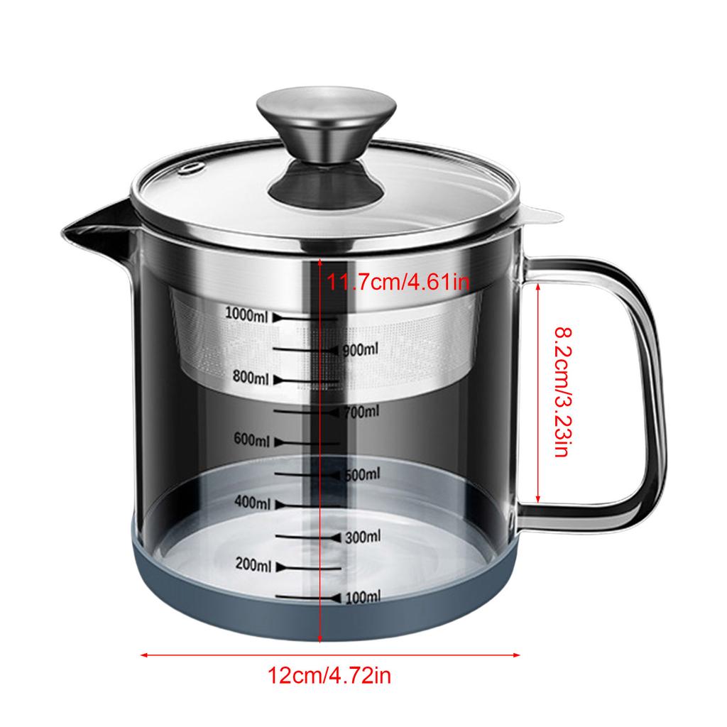 Multifunctional 1L Strainer Pot Fine Mesh Strainer for Soybean Milk Juice and Tea with Easy Clean Design