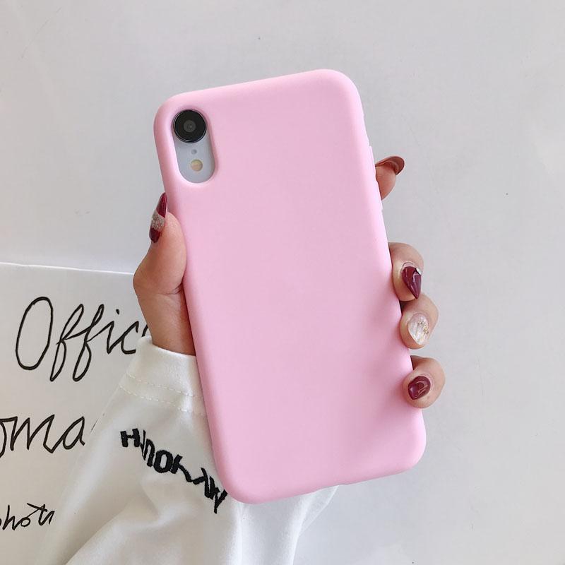 Silicone Soft Phone Case For iPhone X XR XS Max XR X 8 7 6 6S Plus casefor iphone 11 12 13 mini 13 Pro Max Candy color Cover