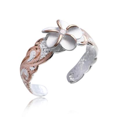 LocoMocoAloha Hawaiian Jewelry Ring, Pinky Ring, Toe Ring, Openwork, Pink Gold, Wave, Plumeria Design [Authentic] Jewelry Gift Wrapping Kit Set