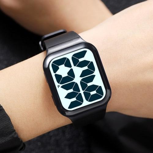 Zolohoni Men's Waterproof Digital Watch with Oversized Numerals, Black & White, for Seniors and Senior Women