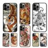 Japanese Ukiyo E Art Panther Tiger Phone Case For iPhone 17 Air 16 15 14 11 12 13 Pro MAX Plus Coque Cover Shell
