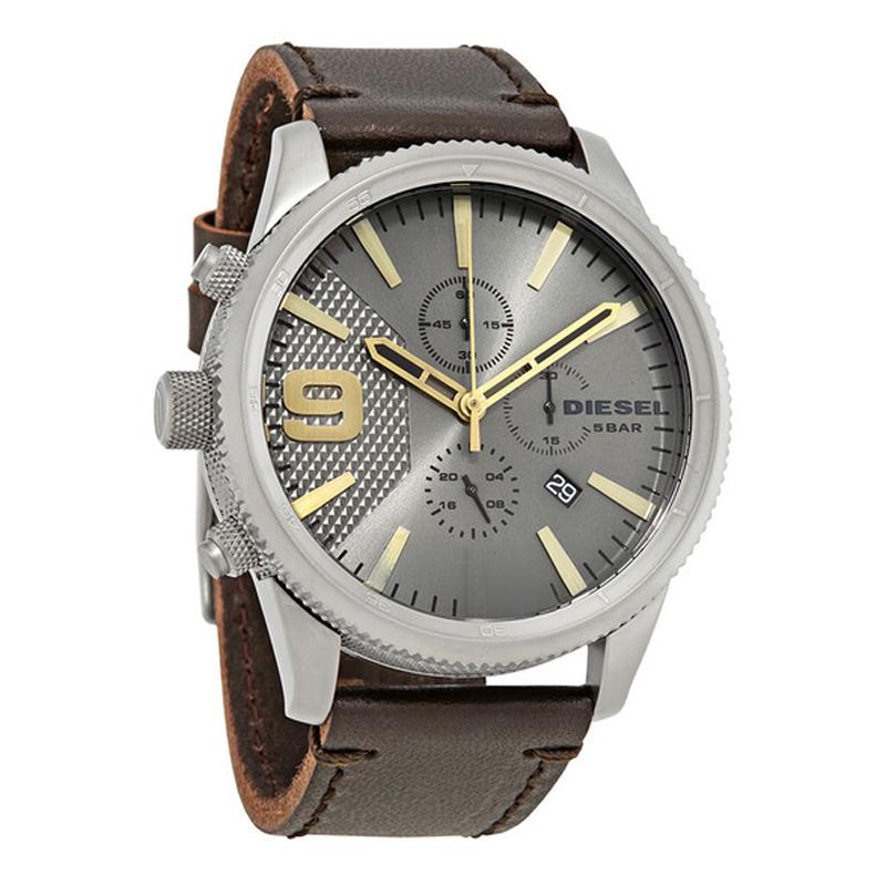

Diesel Watch Quartz Movement Leather Strap 50Mm Gray Dial 50M Water Resistant Men watches DZ4467 Gray Dial