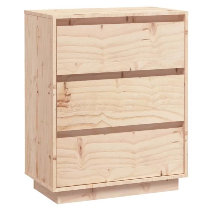 VidaXL Buffet 60x34x75 cm Bois massif de pin, Brun, 24.3kg