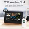 FJW4 Color WiFi Weather Station APP Control Smart Weather Monitor Indoor Outdoor Temperature Humidity Digital Clock Functions