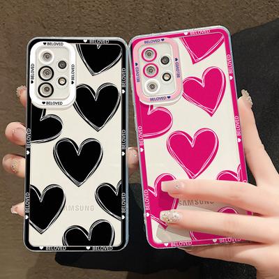 Case For Samsung Galaxy S24 Ultra Funda A54 5G A53 A52 A35 A34 A33 A32 A14 A13 S23 Plus S22 S21 S20 FE Love Heart Soft Cover