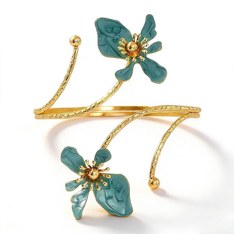 Orchideen-Design Übertriebenes Armband – Vielseitiges Mode-Armband für Damen