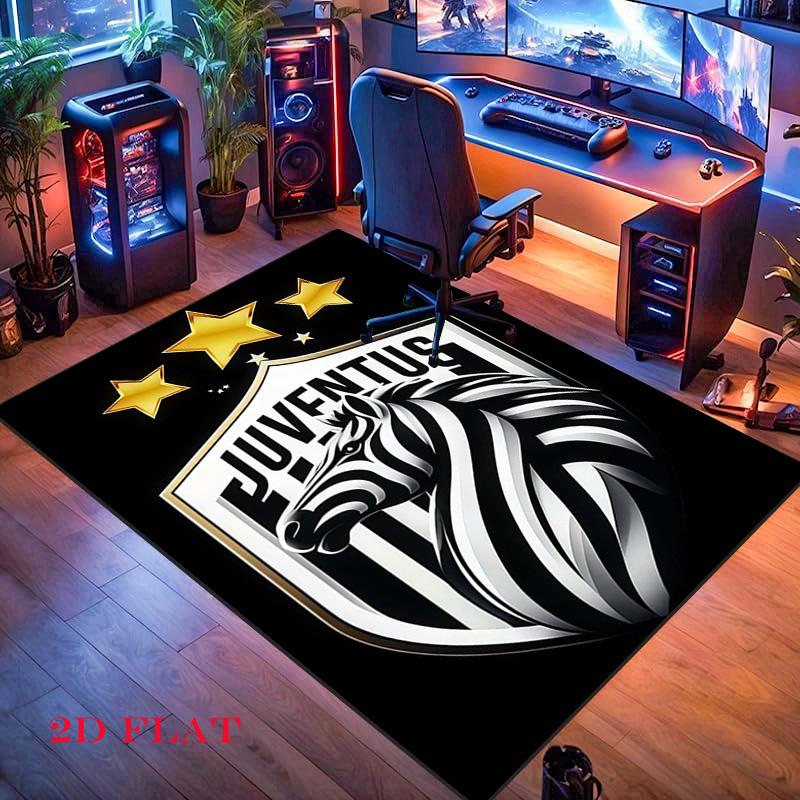 Tappeto Rug Juve per Soggiorno Camera da Letto Casa Decorazione Divano, Tappetino Antiscivolo per Giochi Bambini