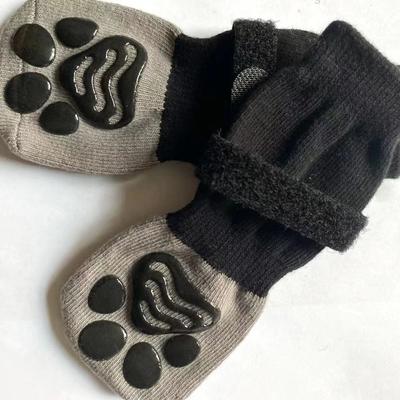 4pcs/set Cotton Dog Socks Anti Slip Traction Control Pet Paw Protector Soft Breathable Dog Floor Socks Winter