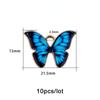 10pcs 21x15mm Colorful Butterfly Charms Pendant Enamel Metal Small Charms Necklace Bracelet For DIY Jewelry Making Accessories