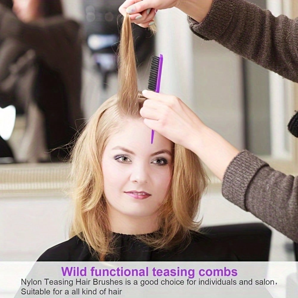 1pcs Pointed Tail Three Row Hair Comb, Fluffy Hair Styling Comb, Hair Cleaning And Hairdressing Tools