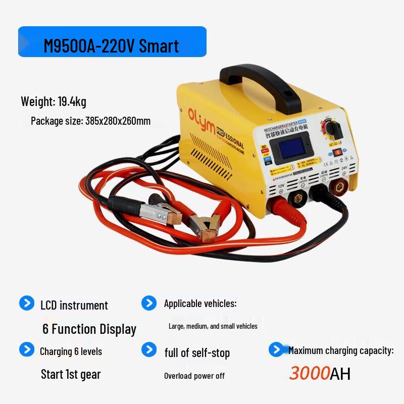 OLYM 12V/24V Smart Car Jump Starter & Battery Charger