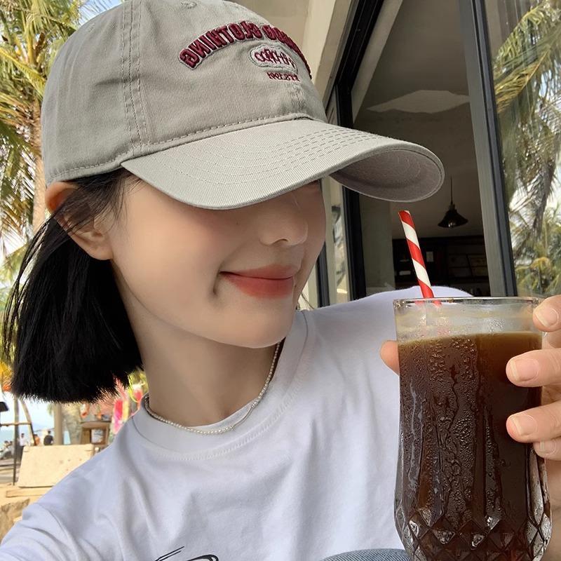 

Korean style Small Baseball Cap with A Wide Brim for Women Enlarged and Widened Baseball Cap and Japanese Style Simple Big Head Cap Versatile Hat Adjustable