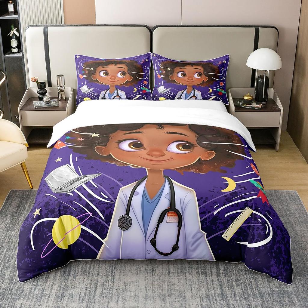Duvet Covers For Want To Be Doctors Kids Teens Queen King Size Lightweight Down Room Decor 2 Pillowcases 1 Duvet Cover No Quilt