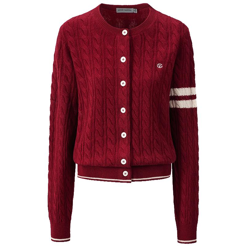 

Giovanni Valentino Women s 100% Wool Short Round Neck Knitted Cardigan XL