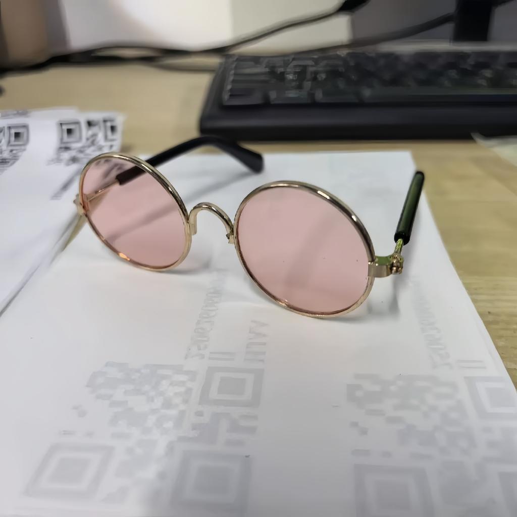 Fashionable Pet Sunglasses Metal Round Frame Puppy Cat Crown Prince Glasses For The Trend Of Internet Famous Pet Photography