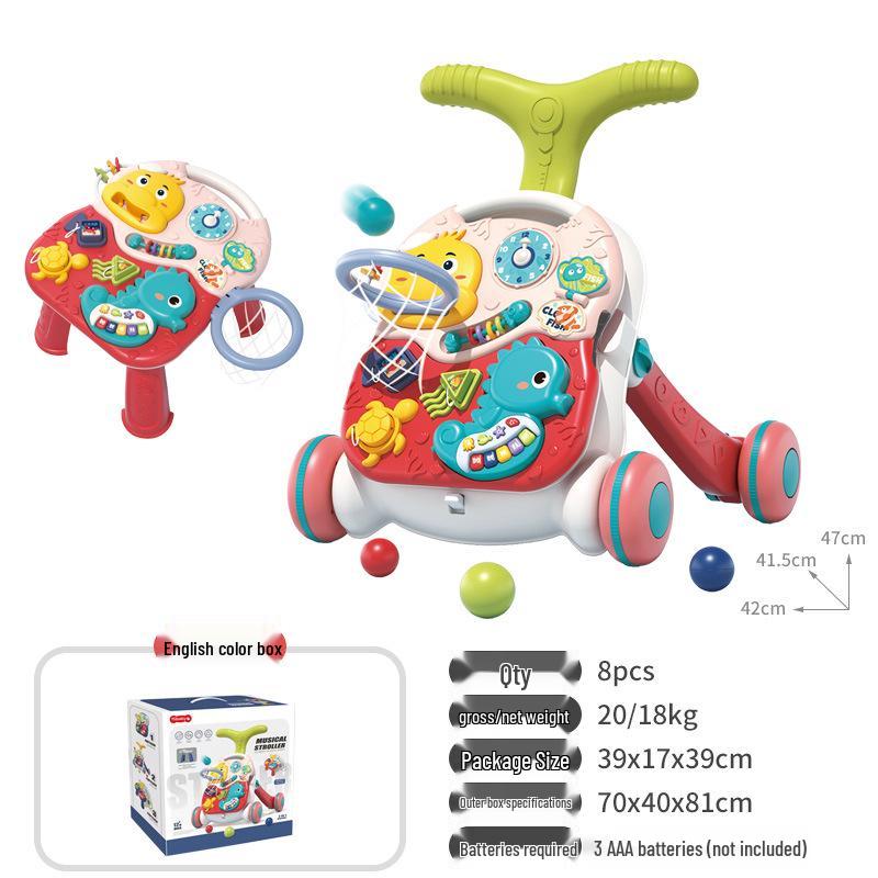 Interactive Baby Walker Toy with Music, Anti-Rollover, for Ages 6-18 Months