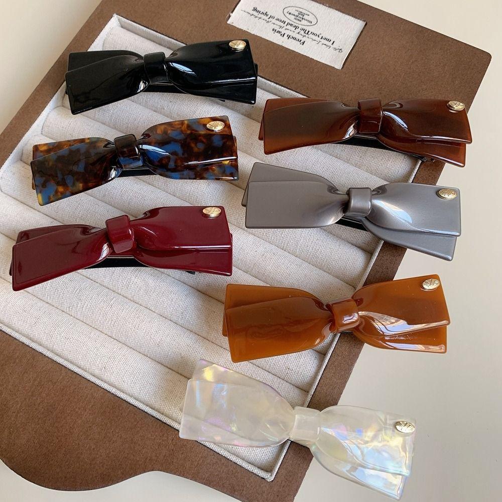Barrette Acetic Acid Hairpin Hairpin Bowknot Spring Clip Creative Bow Hair Clip  Female