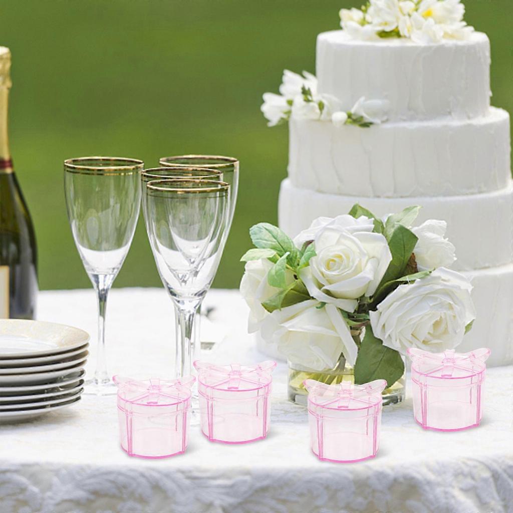 12Pcs Pink Wedding Favor Boxes Round Gift Box For Family And Friends Gift Wrapping For Valentine's Day