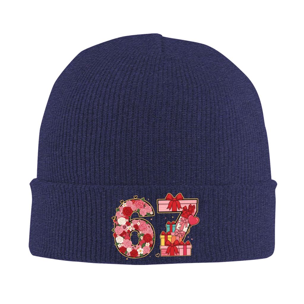 67 Six Seven Meme Mom 67 Meme Beanie Hats  Bonnet Hats Adult Street Y2K Outdoor Sport Skullies Beanies Winter Design Warm Caps