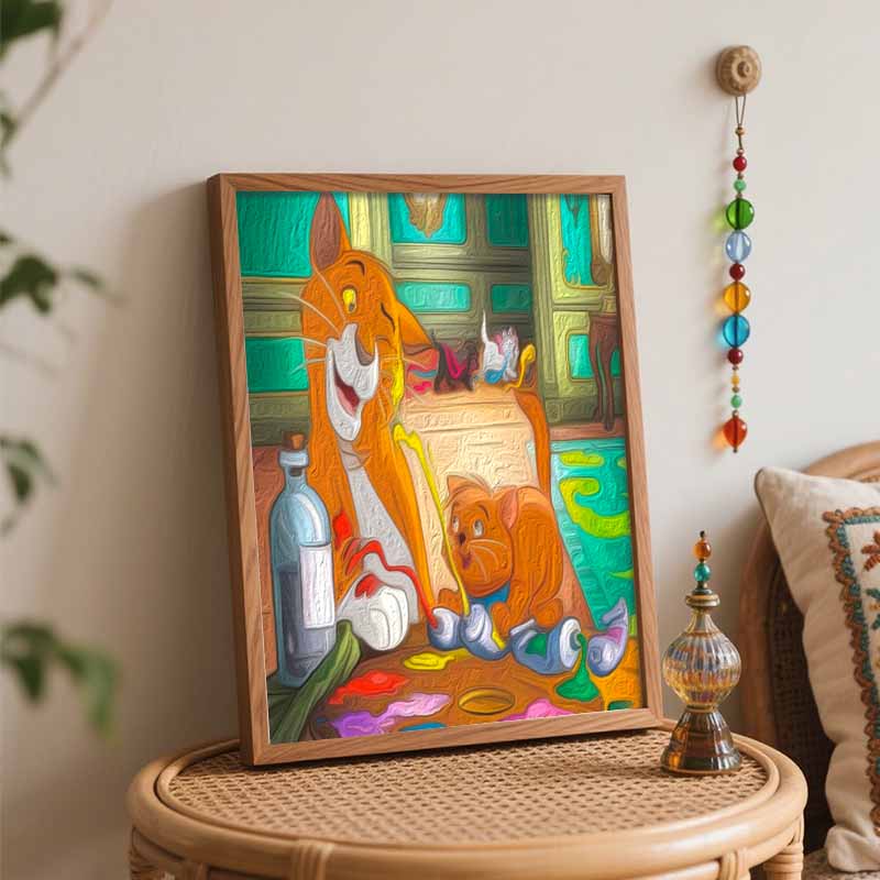 Disney The Aristocats Oil Paint Digital Painting Art Kit Handmade DIY Painting Kit Home Decor. Cute Kittens Painting Room Decor