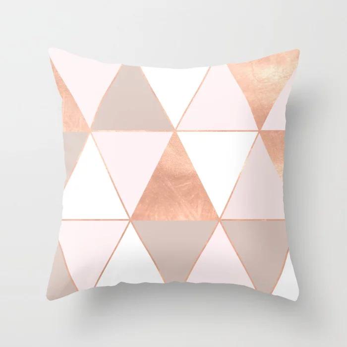 New Ins Style Pink Geometric Love Series Pillowcase Sofa Pillow Car Cushion Cover