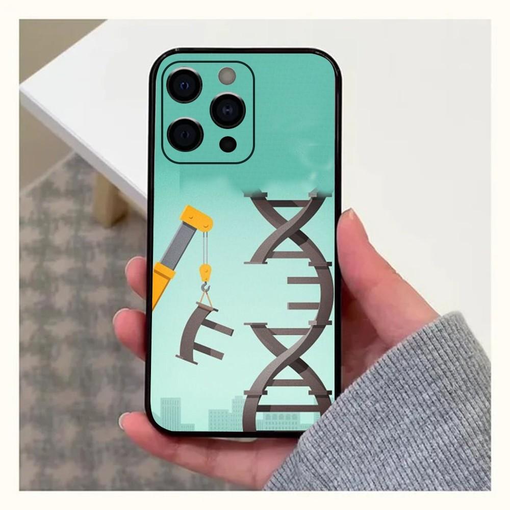 Art Human DNA Gene Biology Phone Case For Apple iPhone 15,14,13,12,11,Pro,X,XS,Max,XR,Plus,Mini Soft Black Cover
