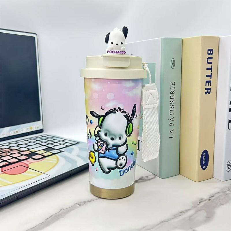 Kubek do kawy Labubu kubek termosowy z stali nierdzewnej 316 o wysokiej wartości męski i damski kubek na wodę kreskówkowy kubek ze słomką do picia podwójnego