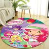 1pc Strawberry Princess3 Design Printed Area Round Carpet for Bedroom Living Room Home Decor Rugs Mat Non Slip Mat Rug for Bedside
