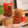 12cm Kawaii Anime Capybara Plushies With Pikachu Stitch Lucifer Cat Hat Doll Stuffed Animals Capybara Plushies Girl Toys