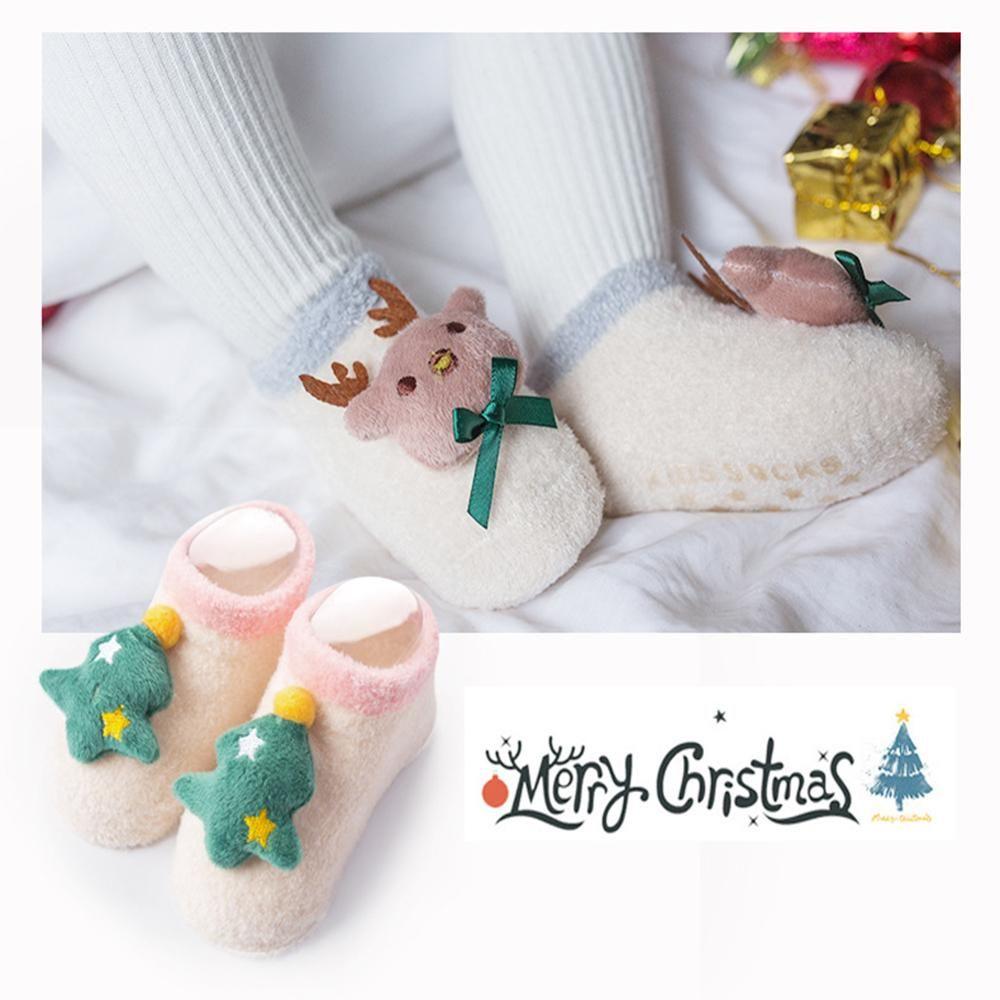 Floor Warm Winter Baby Socks Cartoon Christmas Anti Slip