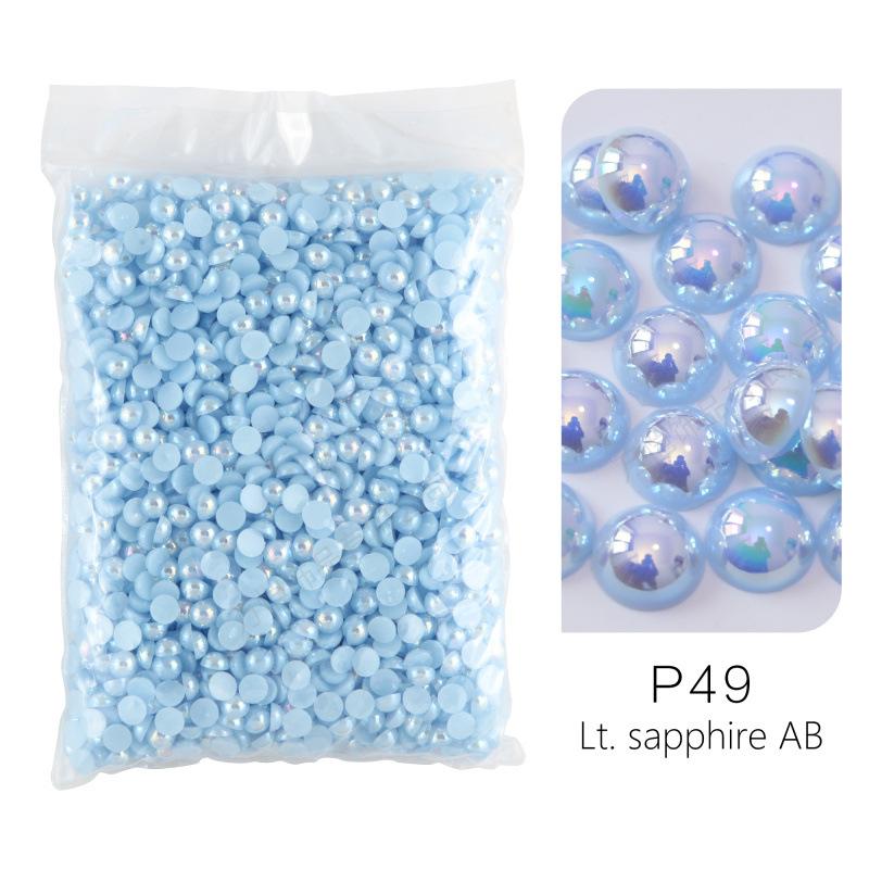 ABS Imitationsperle, Flachboden Halbrund Handyhülle Zubehör DIY Nagelkunst Perlen Schmuck Harzzubehör