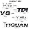 1Pc 3D ABS TIGUAN V6 V8 TSI TDI Car Letter Logo Sticker Tail Bumper Badge Auto Rear Trunk Emblem Styling Accessories