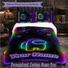 Personalized 3Pcs Bedding SetAmong Us Custom Text Duvet Cover Pillowcase Set Bedroom Gift