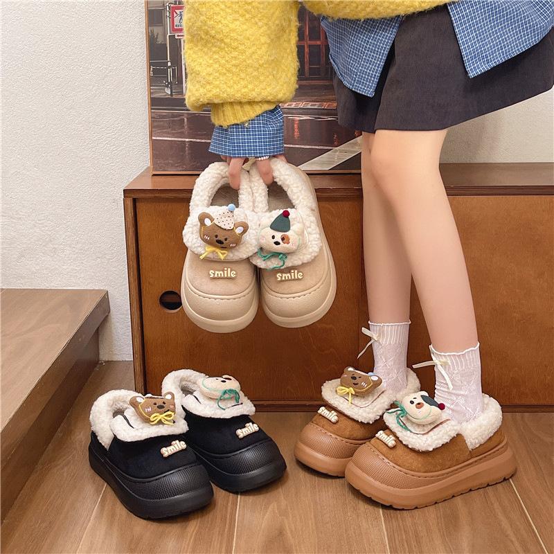 Women's Large Size Soft Sole Heightening Winter Warm Fur Snow Boots Padded Lined Ankle Boots Anti-slip Hiking Casual Sports Cotton Boots