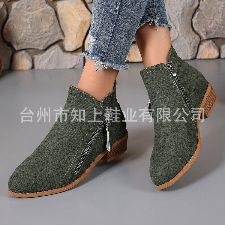 Large size women's shoes autumn and winter new women's boots suede European and American style women's short boots