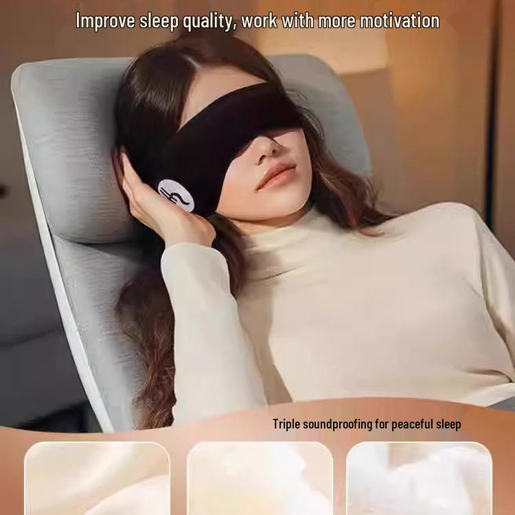 Kulaklık ve Göz Maskeli Ayarlanabilir Ses Geçirmez Uyku Kafa Bandı