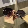 Rimless Sunglasses Women Luxury Trimming Gradient Shades Sun Glasses Ladies Vintage Framless Eyewear UV400