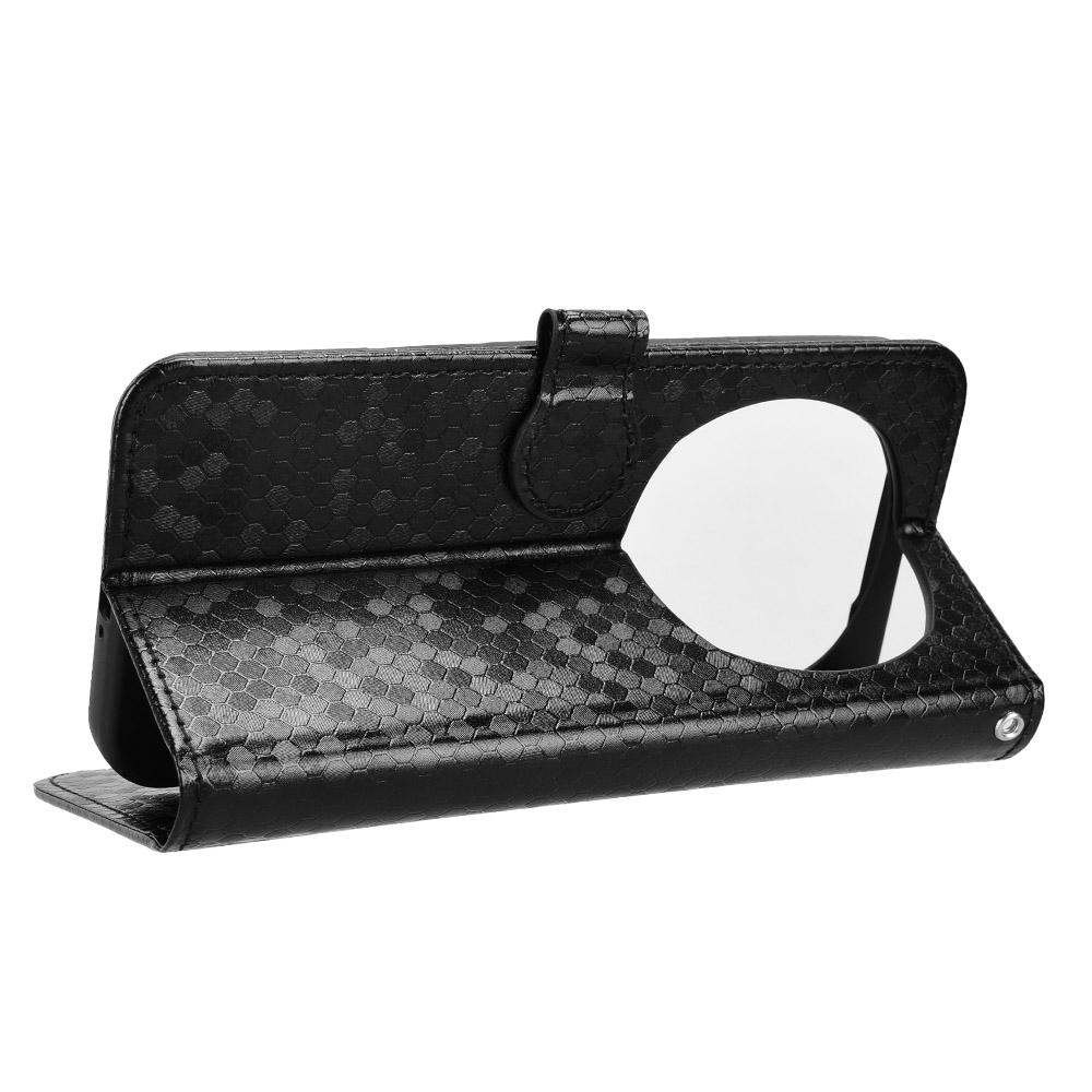 Etui Portfelowe do Honor Magic8 Pro 5G Wzór w Kropki Wytłaczane Pokrowiec ze Skóry PU ze Smyczką na Nadgarstek