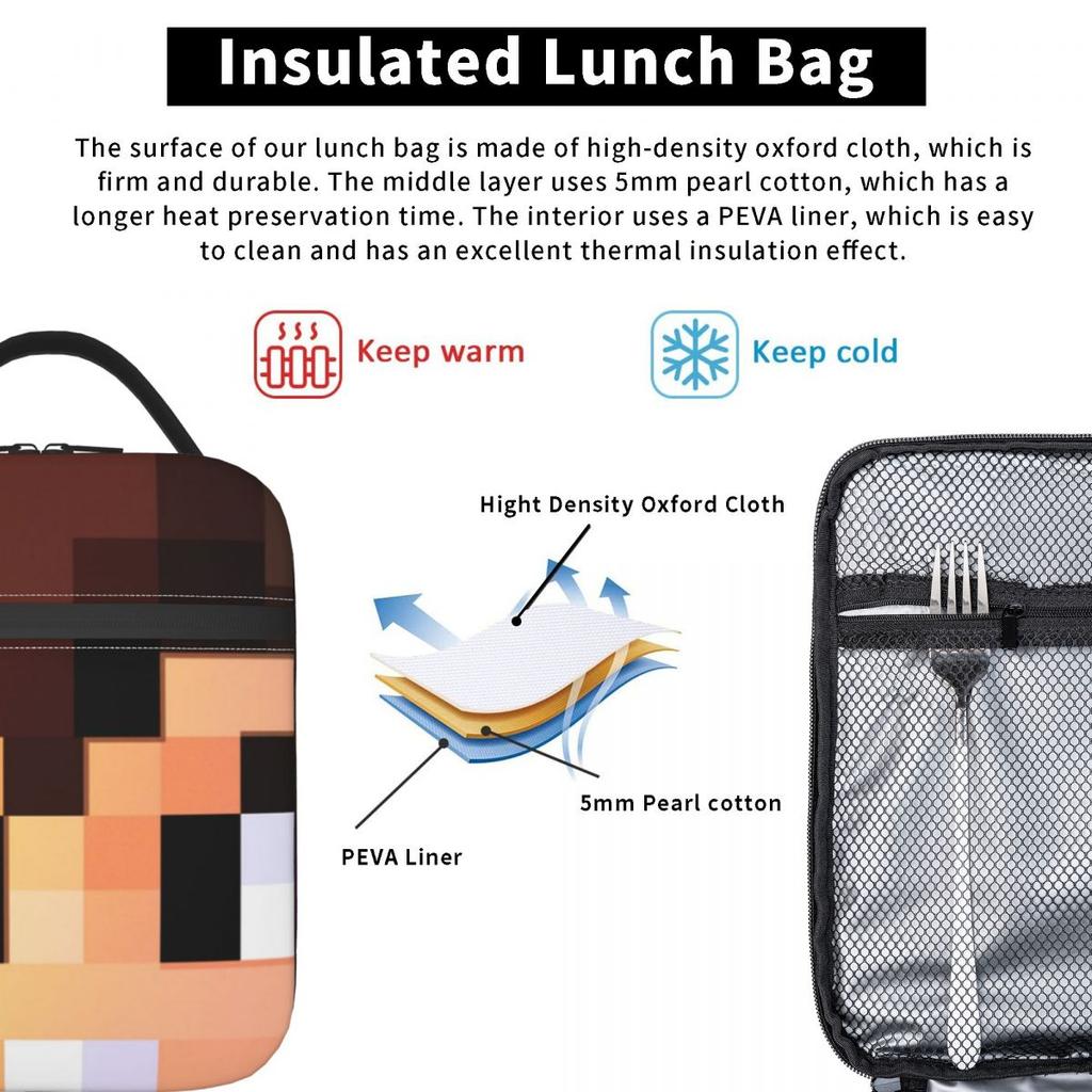 Vegetta Karmaland Insulated Lunch Bag for Women Kids Portable Food Boxes Thermal Lunch Box Tote