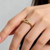 Horseshoe Buckle Shape Open Ring Women's, Stylish Classic Vintage Diamond Ring Adjustable Jewelry Gift