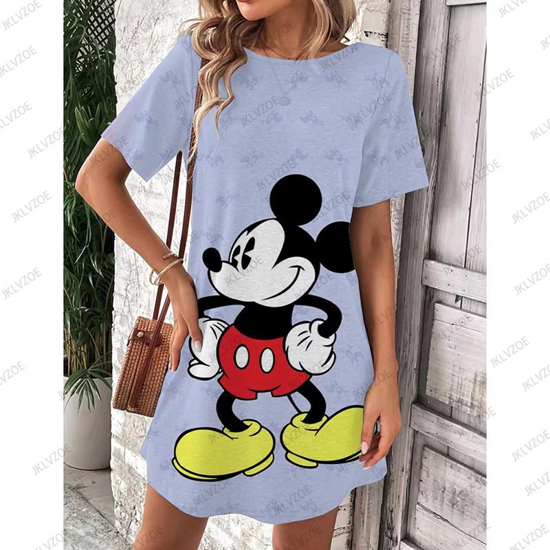 Fashion Loose Crew Neck Women's Casual Versatile Printing Casual Dresses