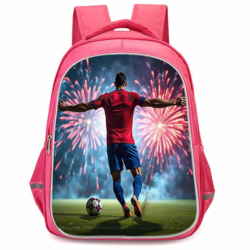 Cr7 Rucksack Hochauflösender Druck Große Kapazität Multifunktion Reißverschluss Oxford Rückenschutz Leichter Rucksack