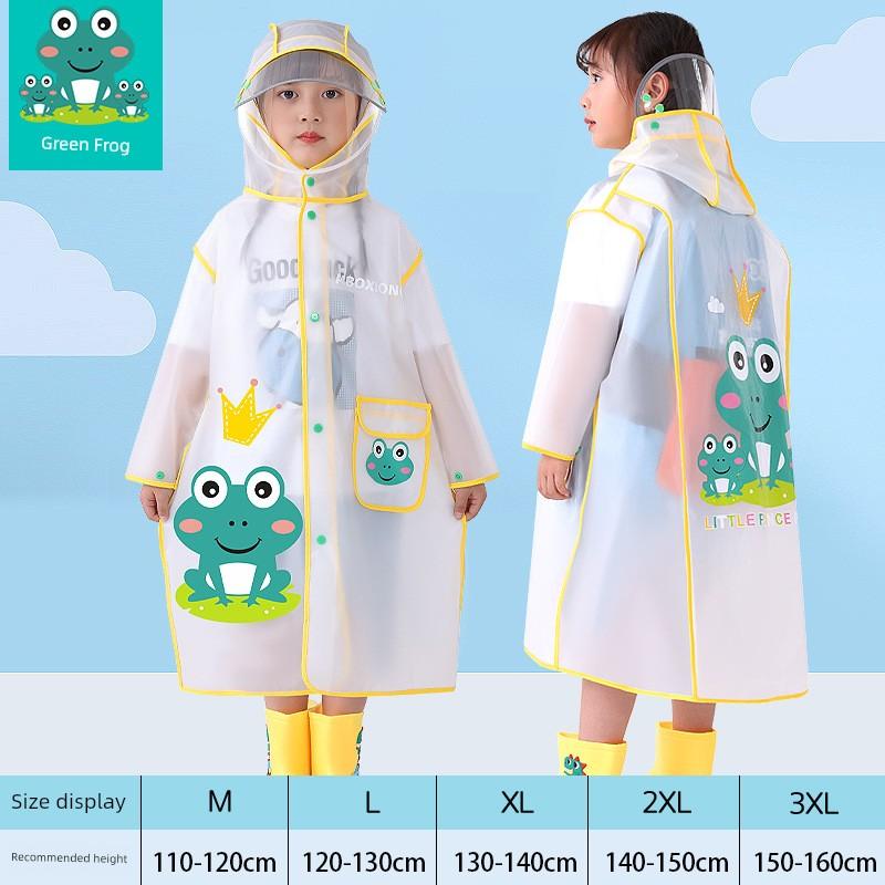 Children's Raincoat with Large Brim for Boys and Girls, with Backpack Space, Kids' Raincoat for Outdoor Hiking, Student School Poncho